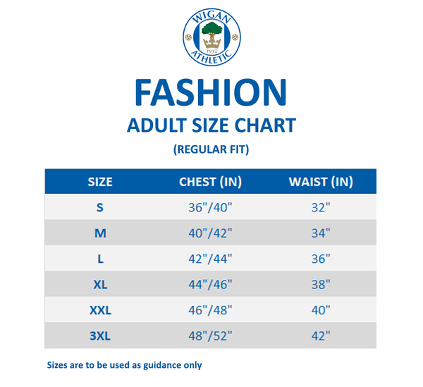 Adult Fashion Size Chart