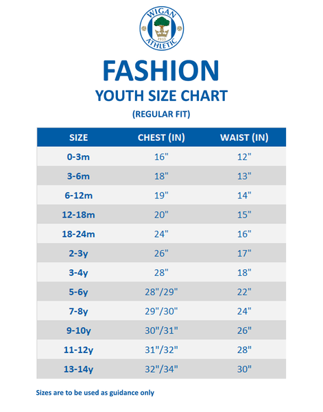 Youth Fashion Size Chart