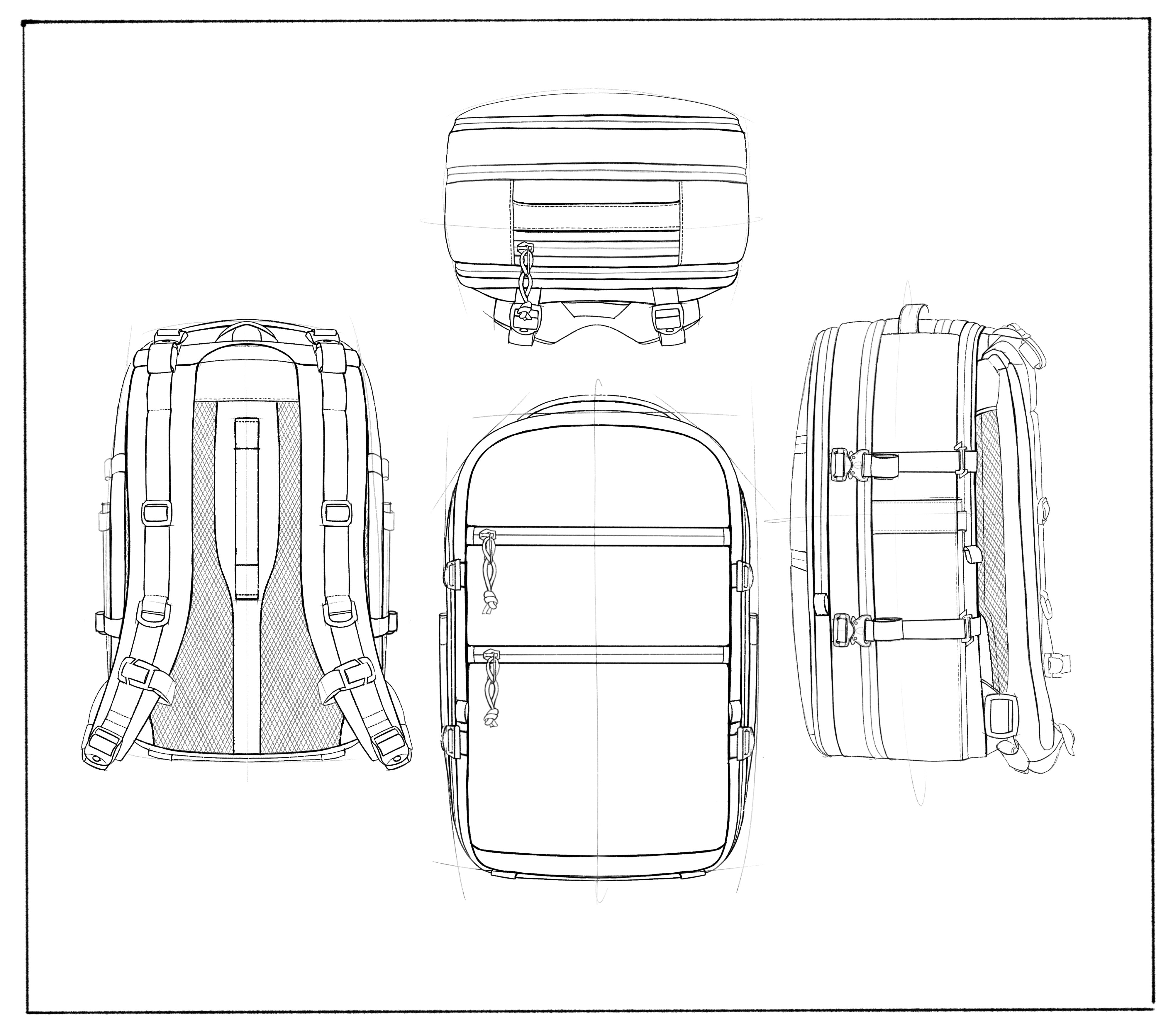 Custom backpack sketch series