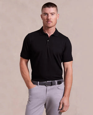 Rye 51 - The Holden Washed Double Knit SS Polo - Black - Dick Ferguson's Clothing Store, Inc.