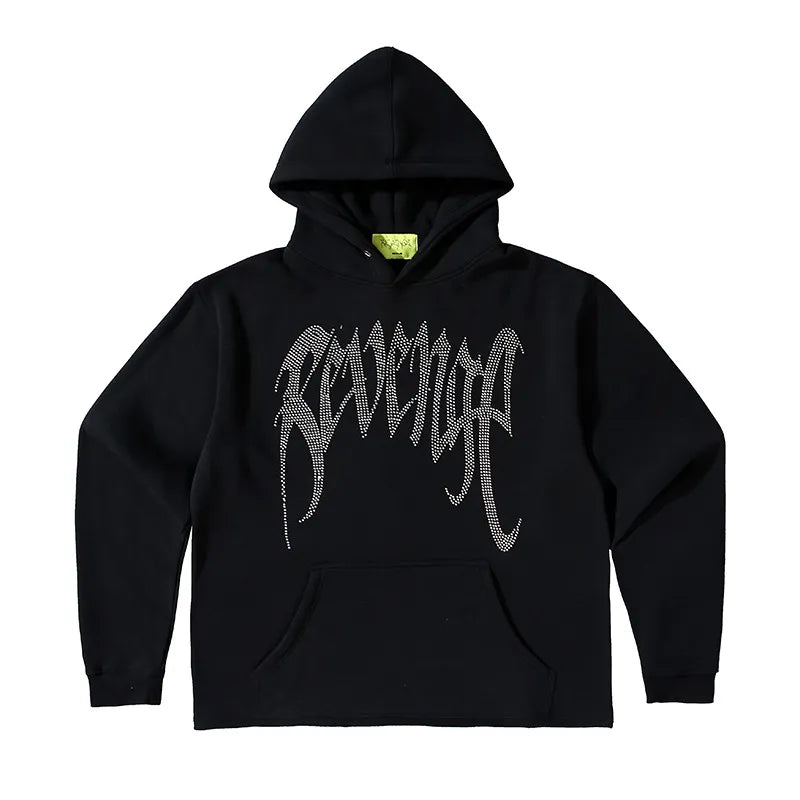 REVENGE diamonds Skull Pullover hooded Sweatshirts