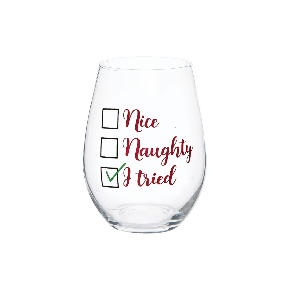 naughty or nice wine glass