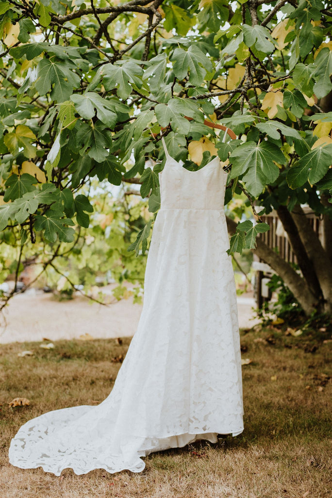 Vancouver wedding dresses, low back wedding dress, unique wedding gown, lightweight wedding dress, simple wedding dress, Canadian wedding designers