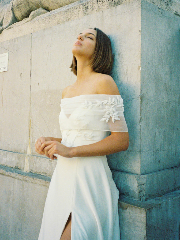 lace organza topper wedding dress