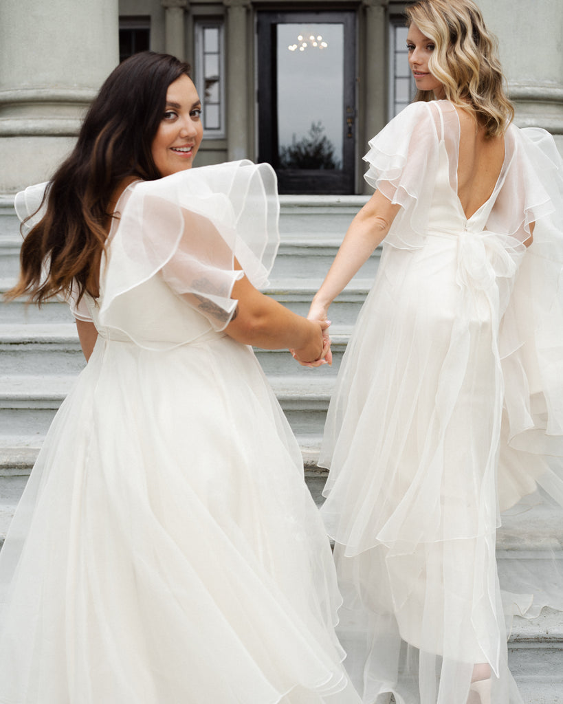 silk sleeve wedding dress