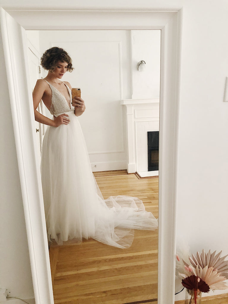 tulle skirt princess wedding dress