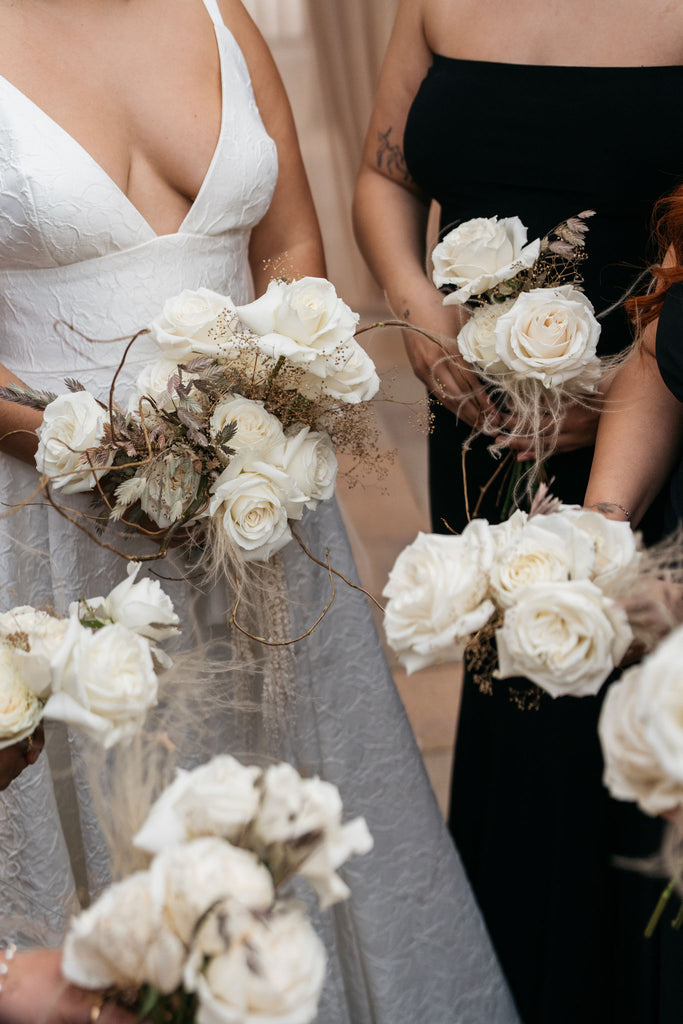 black bridesmaids dresses