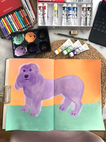 buddy painted in gouache