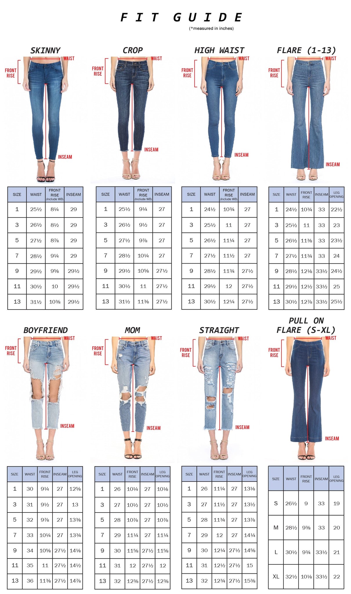 Size Chart - Laura's Boutique, Inc