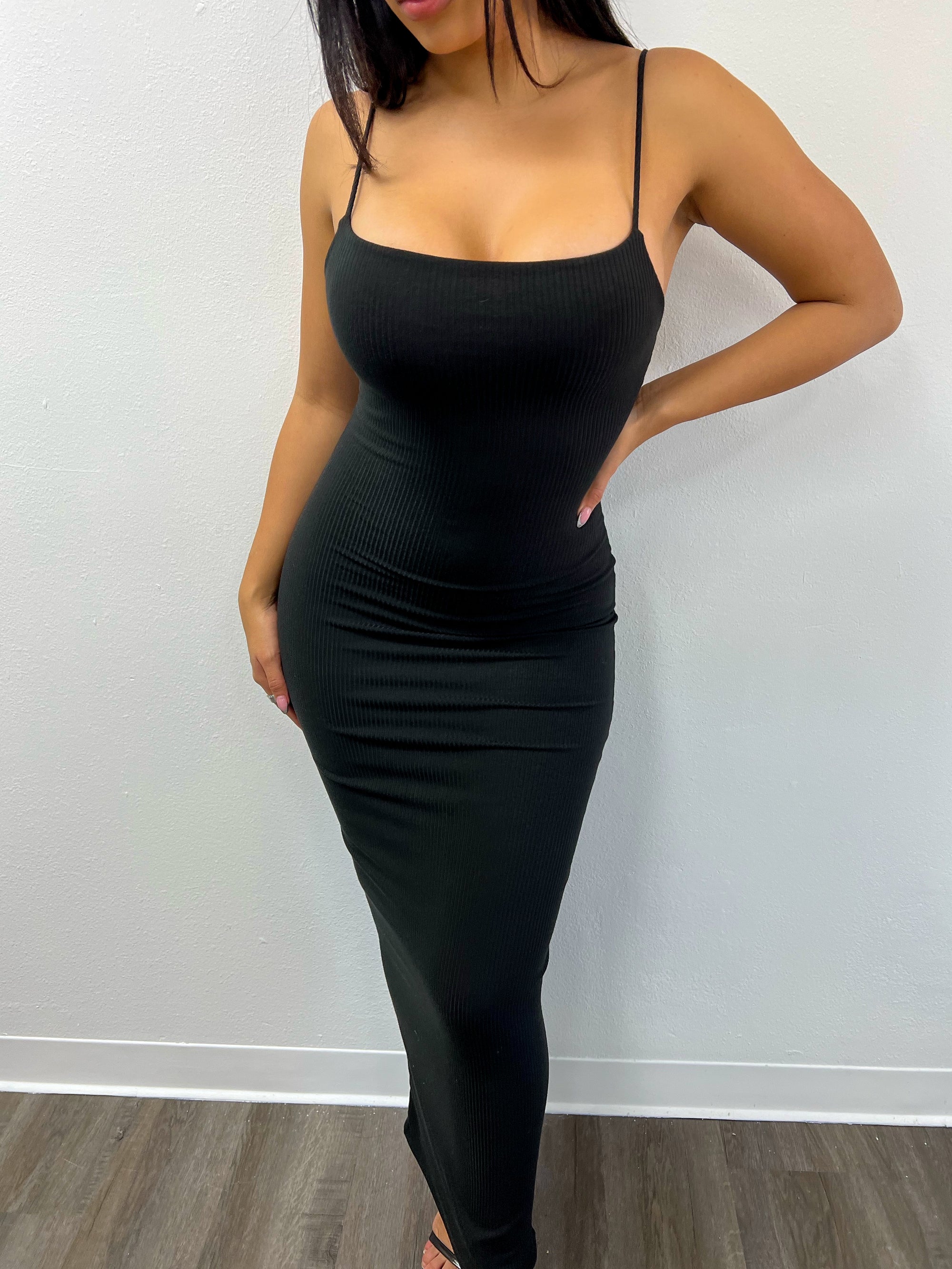 Yessica Fitted Dress (Black) - Laura's Boutique, Inc