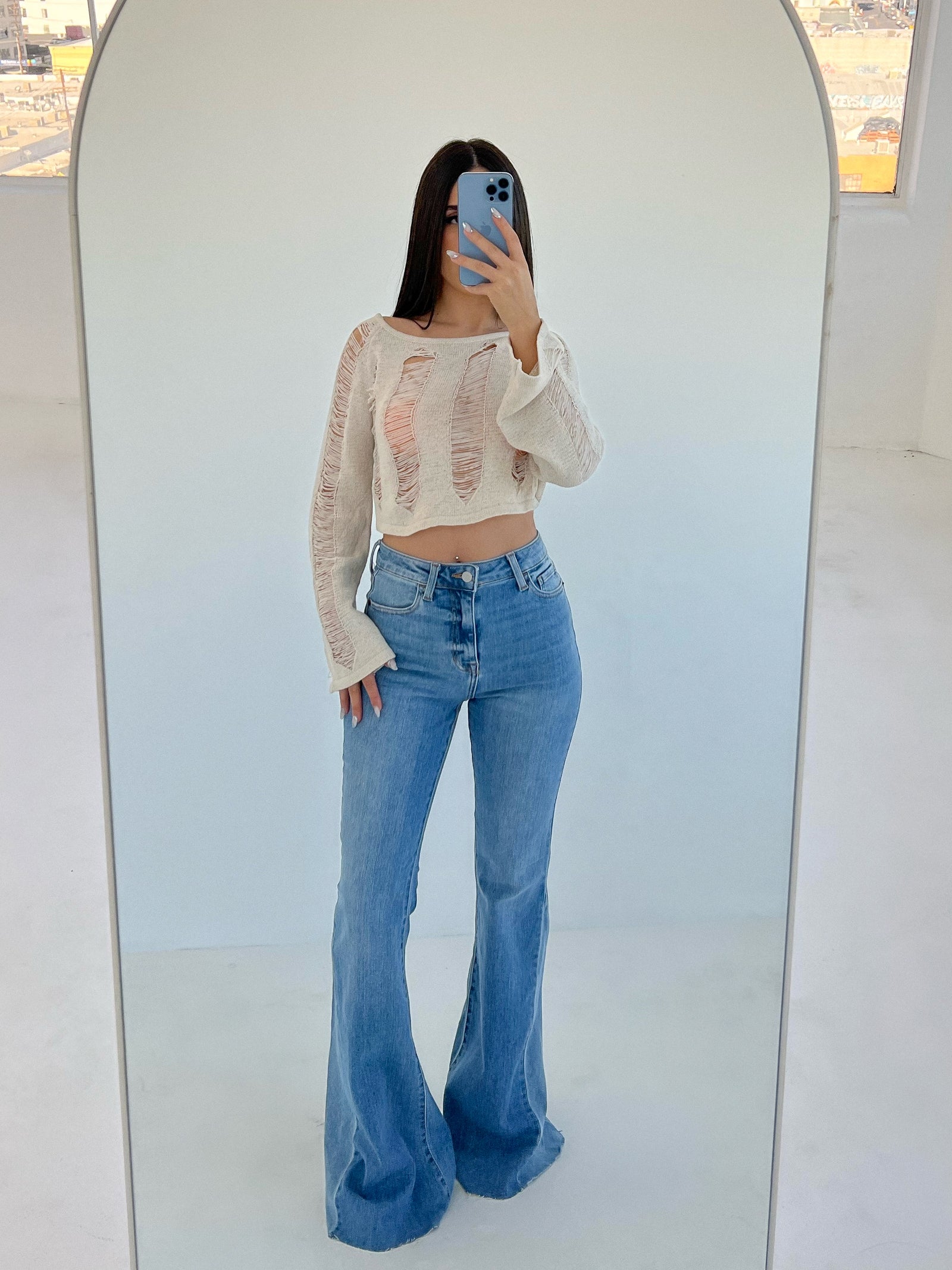 Kior À La Mode on Instagram: “Restock ALERT 🚨 This doll was spotted in our Big  Flare Bell Bottom Jeans! We have restocked these Jeans and also added bigger  siz…
