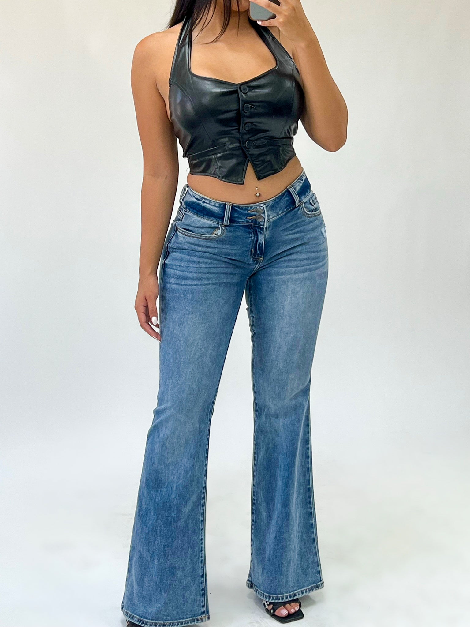 Kristie Flare Jeans (Black) - Laura's Boutique, Inc