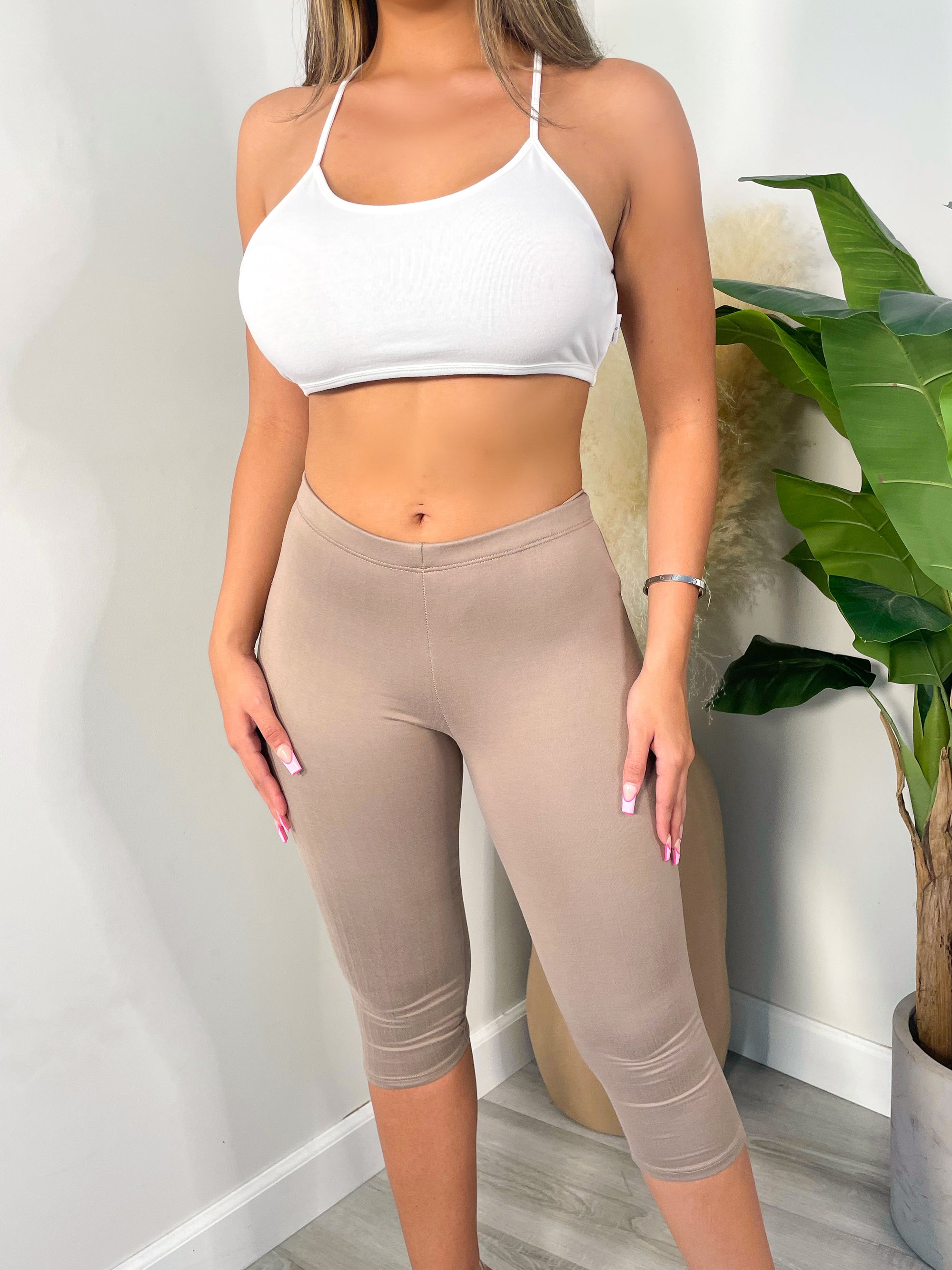 Aliya Leather Leggings (Taupe) - Laura's Boutique, Inc