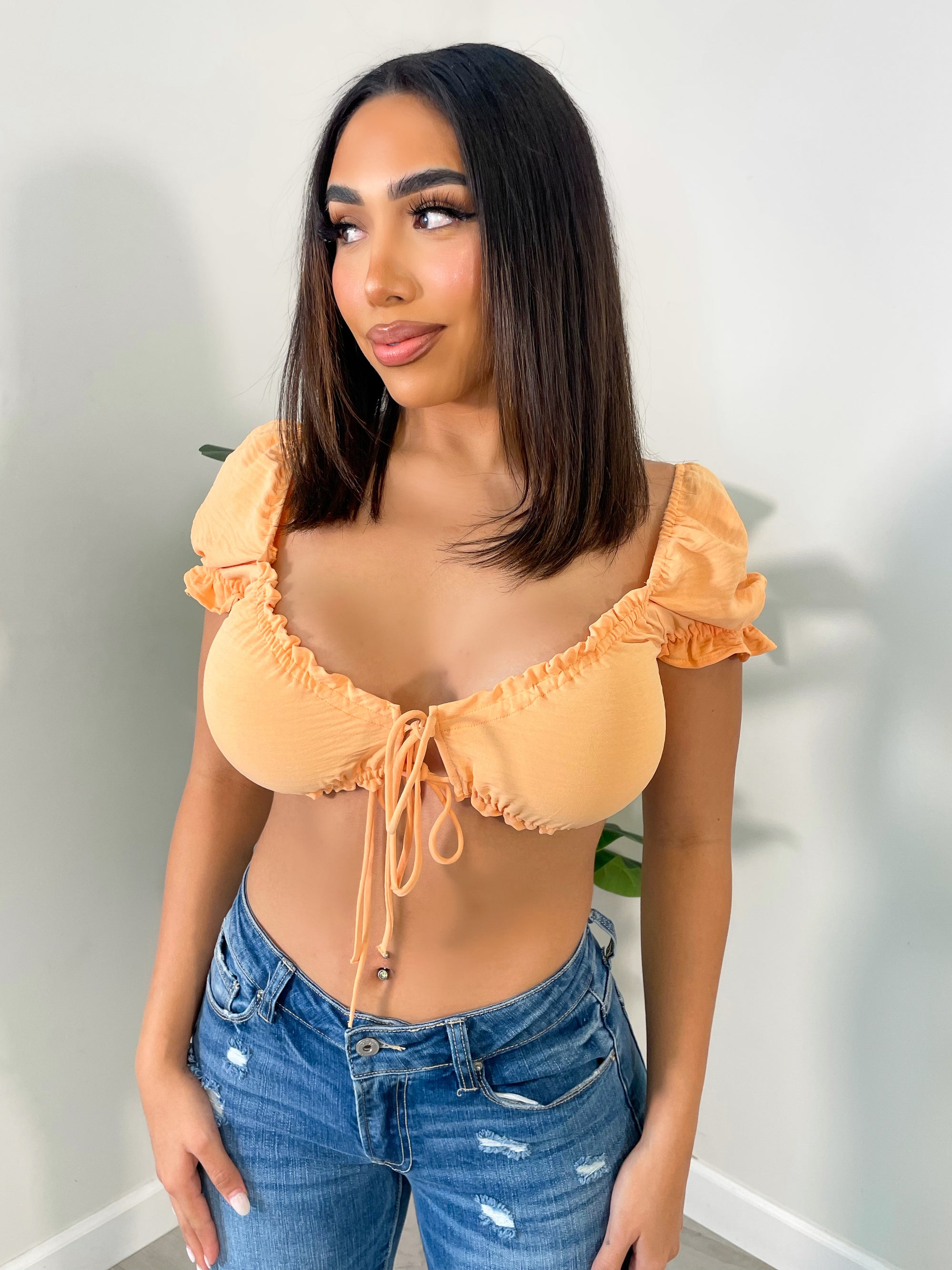 Angela Crop Top (Orange) - Laura's Boutique, Inc