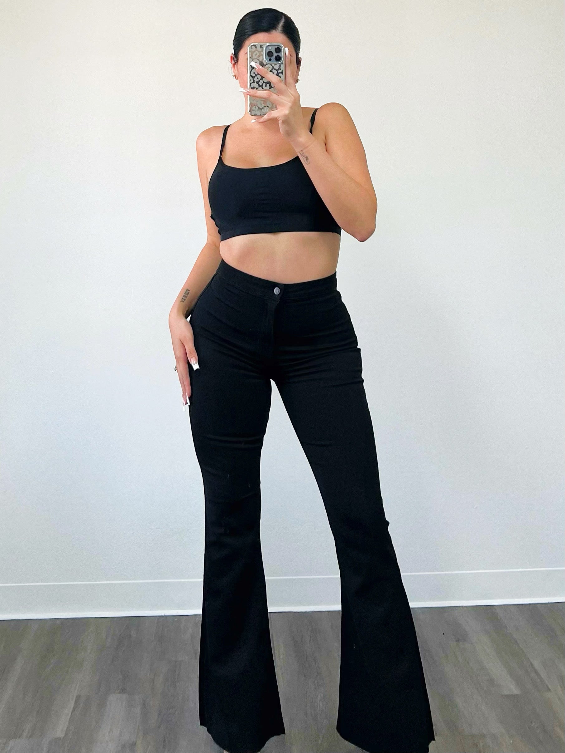 Laura Black Bell Bottom Jeans – Four Hanger Boutique