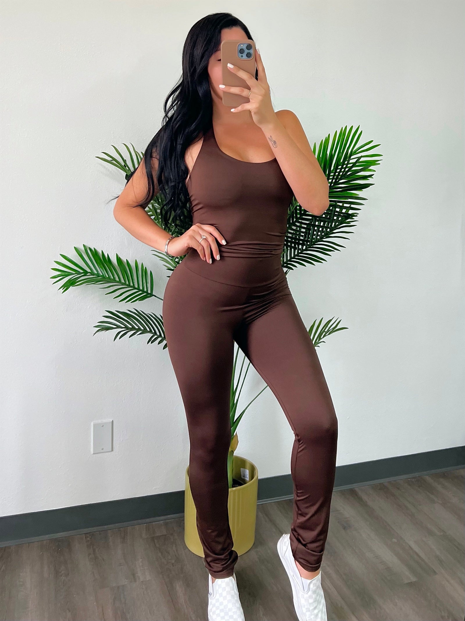 Lora ribbed leggings - chocolate brown – LLUK