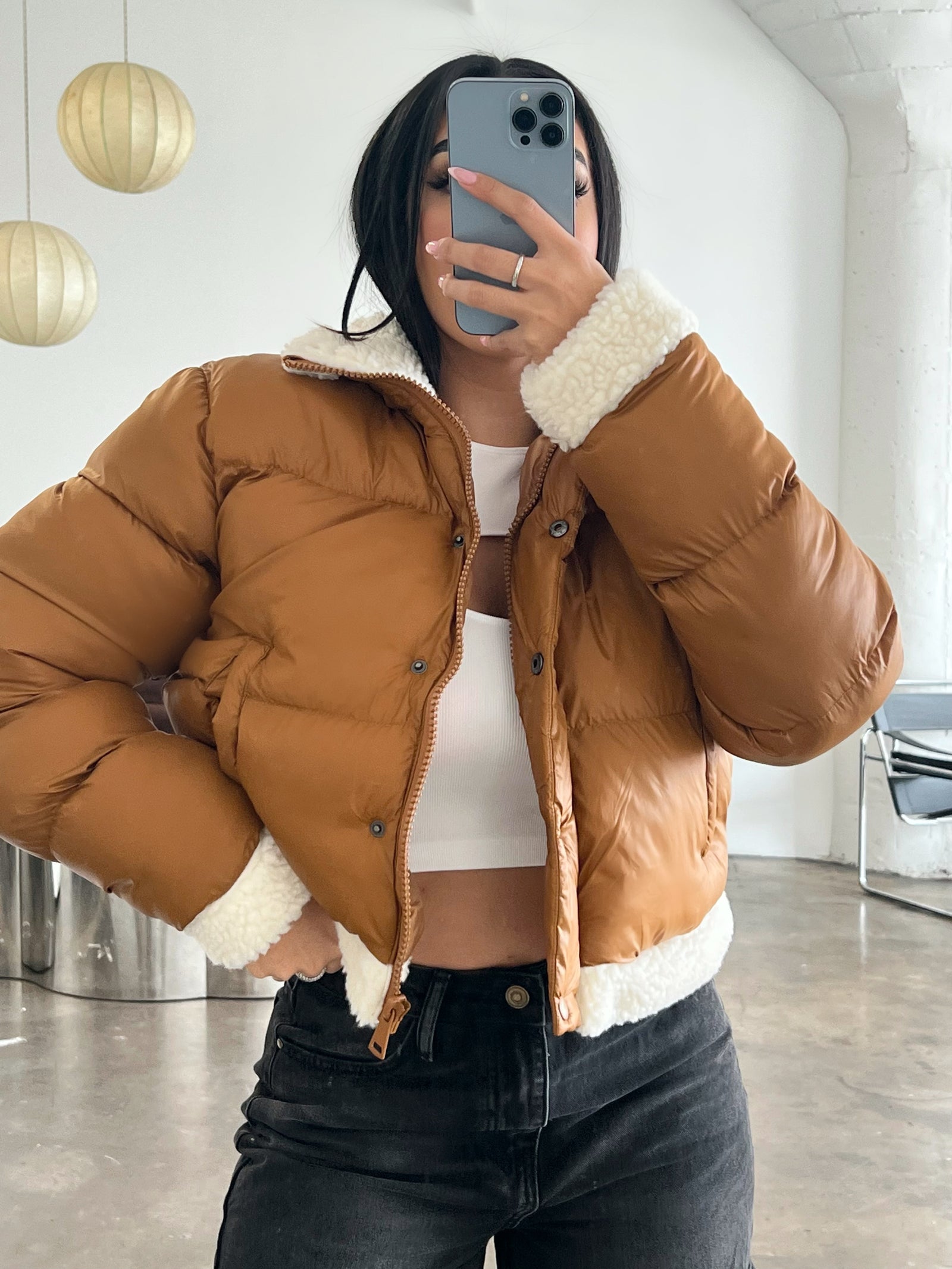 boutique, Jackets & Coats, Black Cropped Puffer Vest