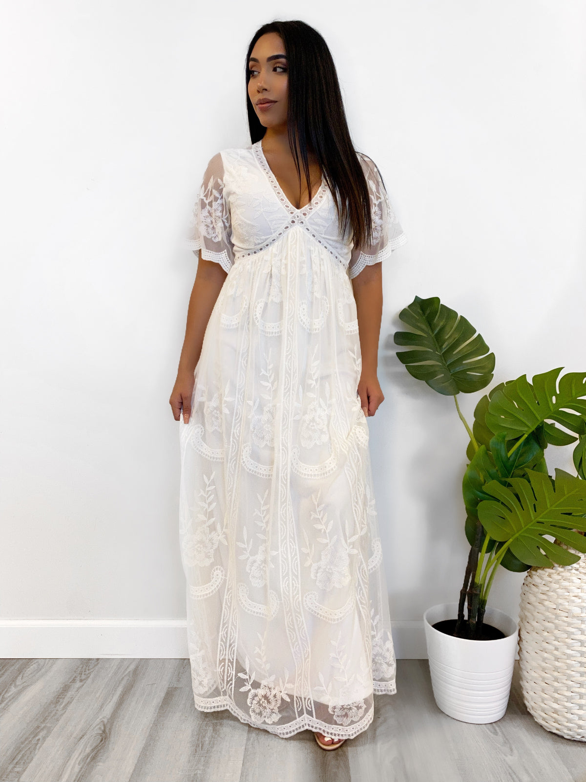 double layered white dress