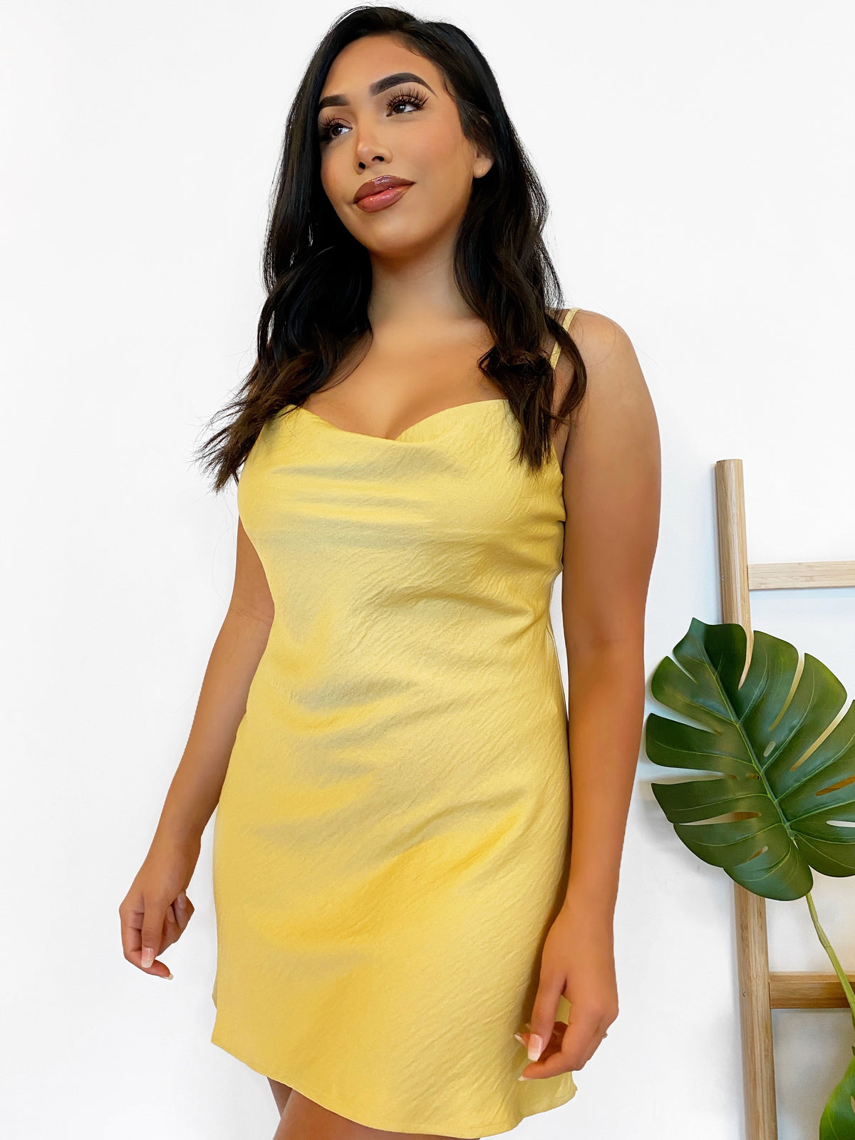 yellow gold silk dress