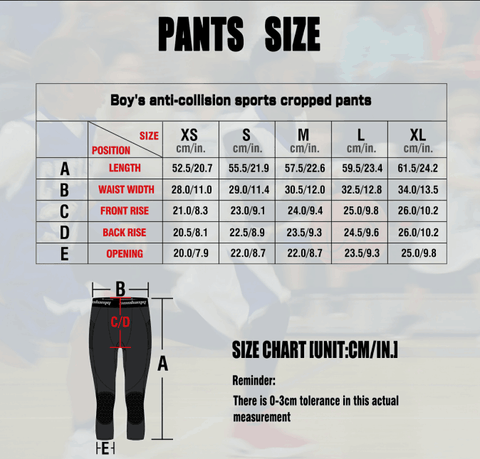 xs leggings size charts for men