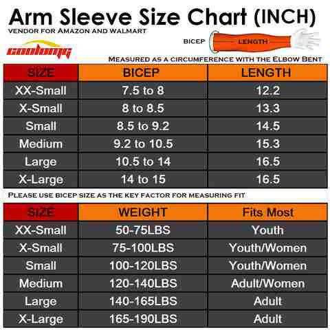 nike shooting sleeve size chart