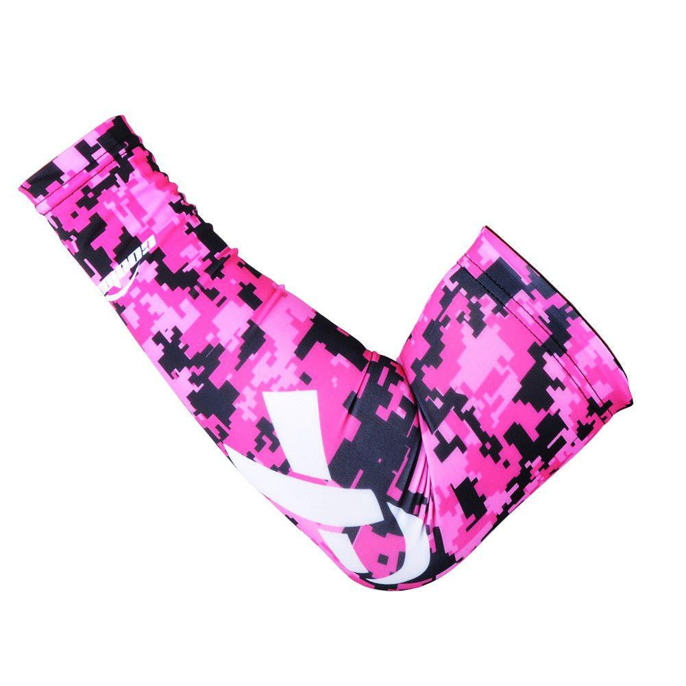 COOLOMG (1 Piece) Ribbon Breast Cancer Awareness Arm Sleeve Basketball ...