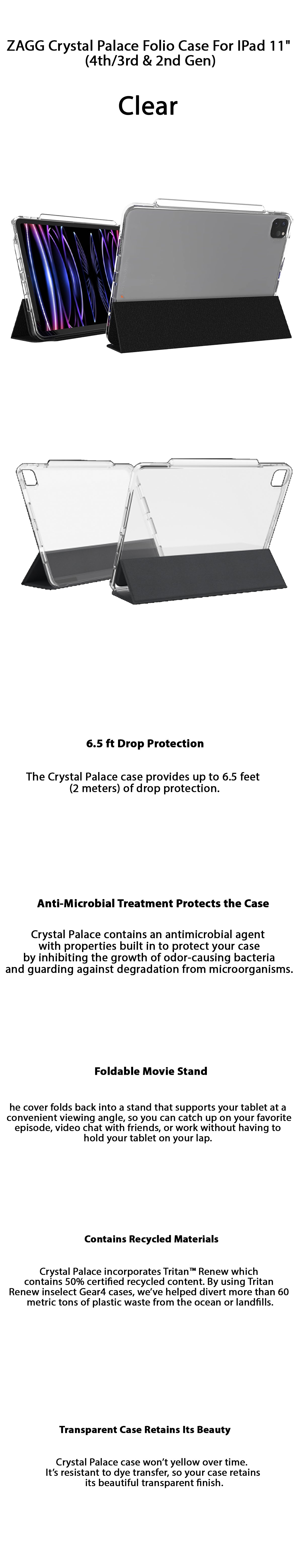 ZAGG Crystal Palace Folio Case For IPad Pro 11