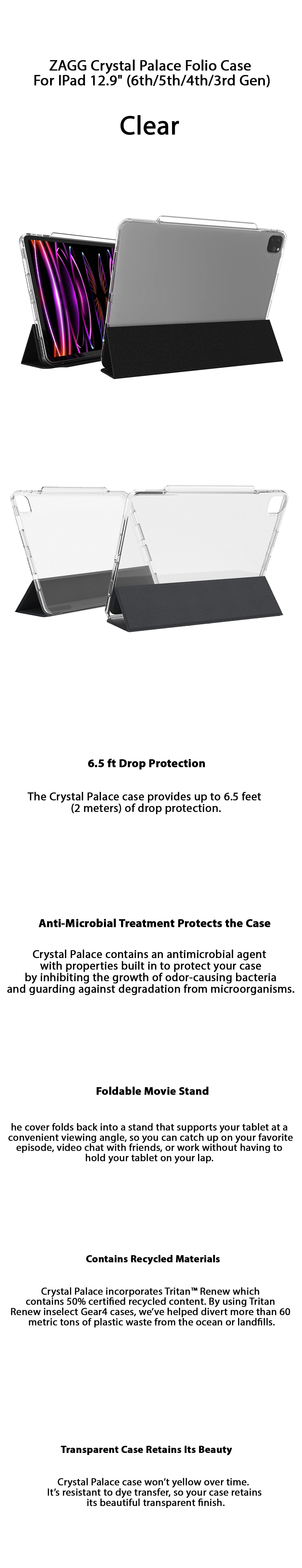 ZAGG Crystal Palace Folio Case For IPad Pro 12.9