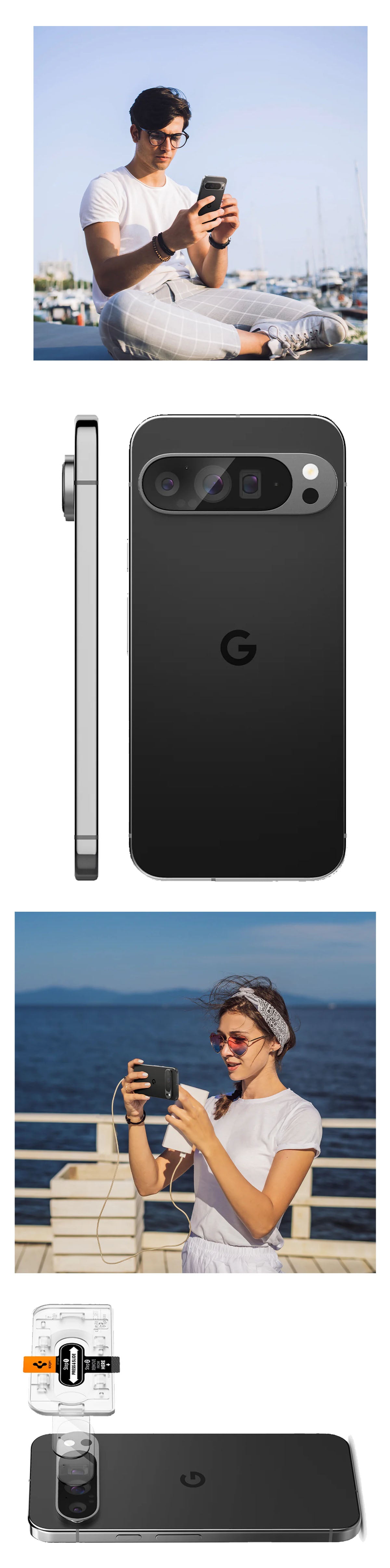 [2 PACK] Spigen Glas.tR EZ Fit Optik for Google Pixel 9 Pro XL / 9 Pro - Camera Lens Protector - Clear