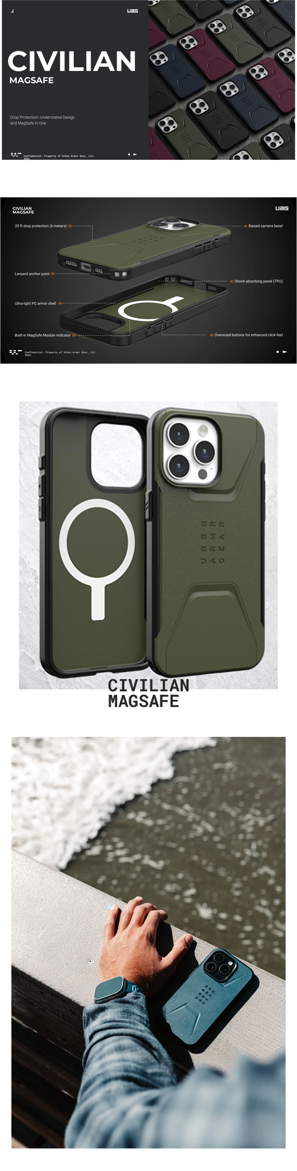 UAG Civilian Magsafe for iPhone 16 Series- Magsafe Compatible