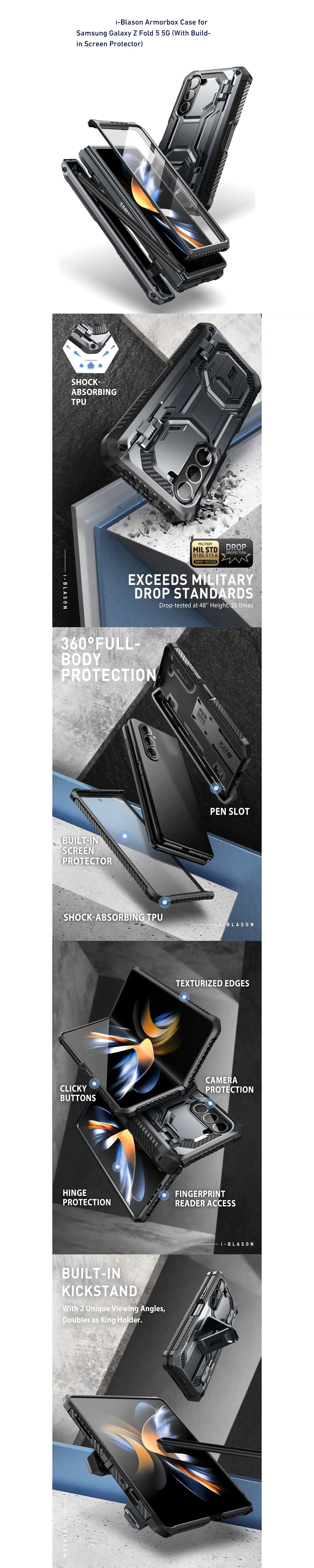 i-Blason Armorbox Case for Samsung Galaxy Z Fold 5 ( With Build-in Screen Protector )