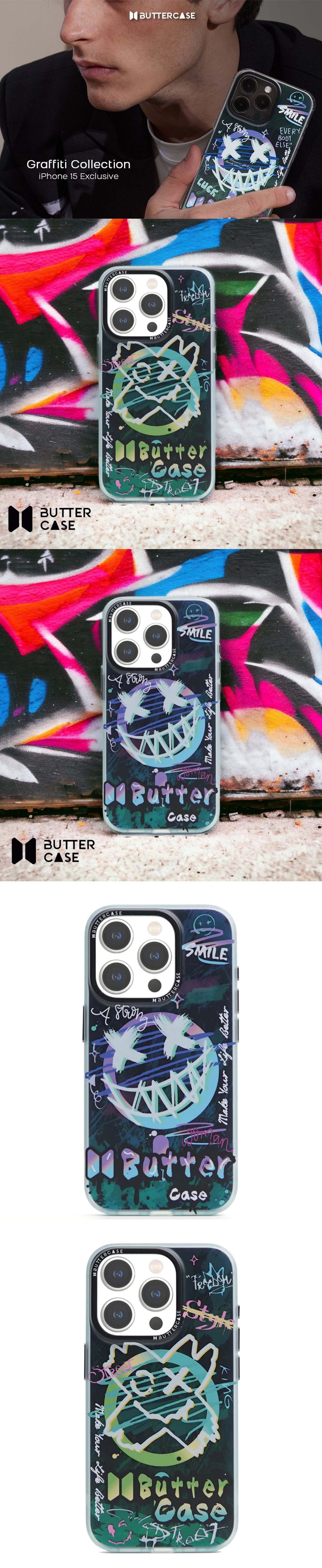 [ONLINE EXCLUSIVE] BUTTERCASE Graffiti Series Protective Case for iPhone 15 Series - MagSafe Compatible