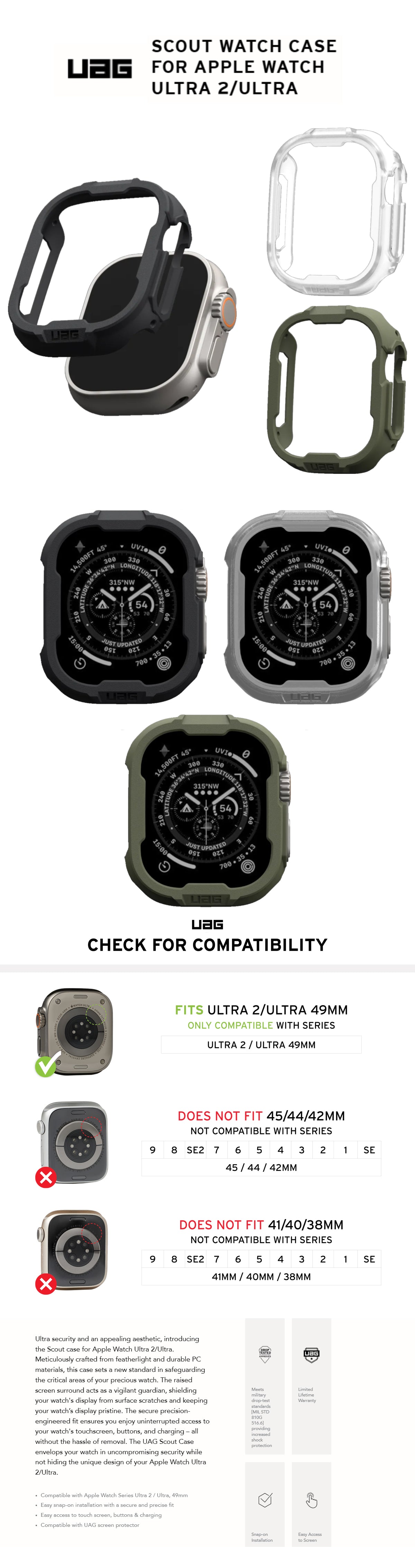 UAG Scout Case for Apple Watch Ultra 2 / Ultra - 49mm ( 2022 / 2023