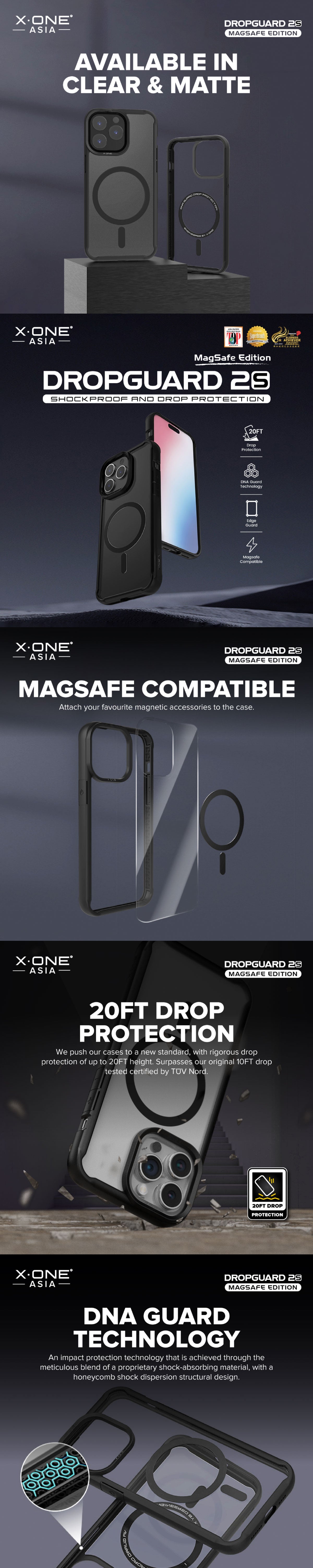 X-One Dropguard 2S for iPhone 15 Series Impact Protection Case - MagSafe Compatible