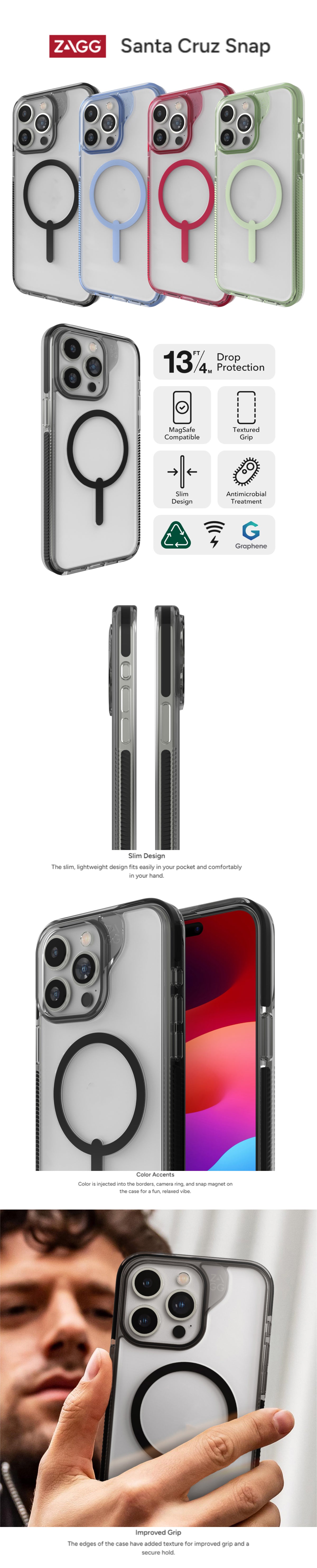 ZAGG Santa Cruz Snap for iPhone 15 Series - MagSafe Compatible