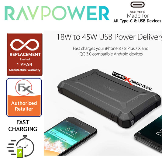 Power bank RAVPower RP-PB095 – 20100 mAh – Quick Charge 3.0, PD 45 W