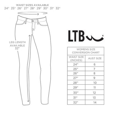 Taylor Jeans Size Chart