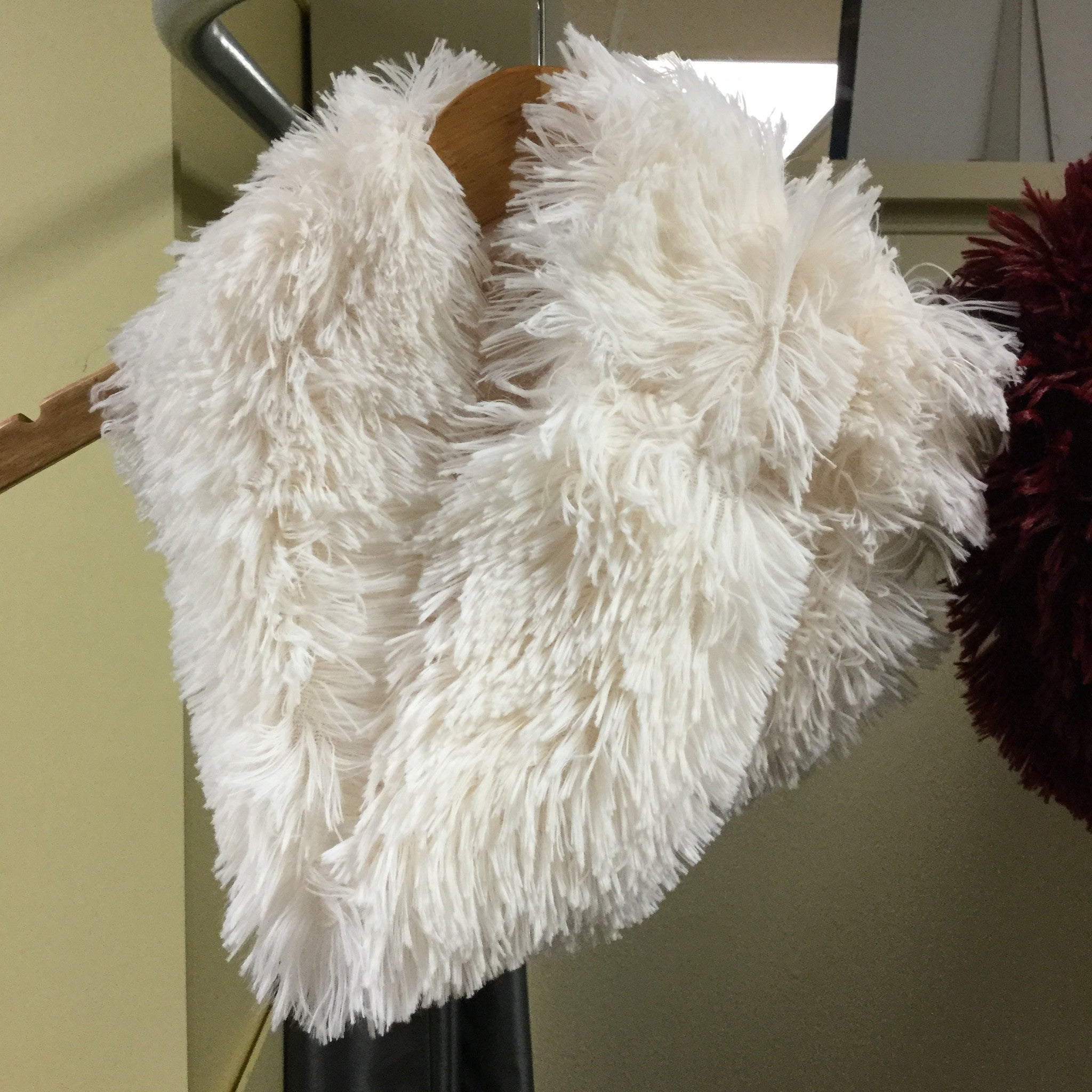 Collar, Ivory long chenille - natural italian skincare www.MilanoCoronado.com