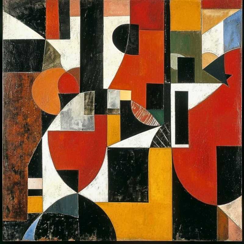 Analyse visuelle comparant l'Orphisme et le Cubisme, juxtaposition de formes cubistes et orphiques