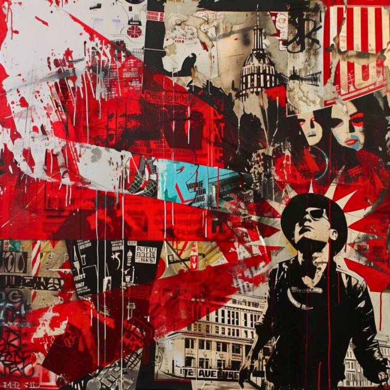 collage style Shepard Fairey