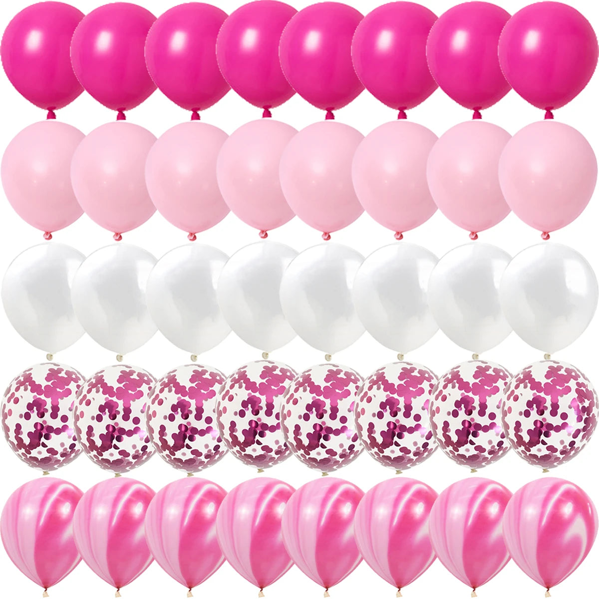 Rose Pink Metal Confetti Balloons