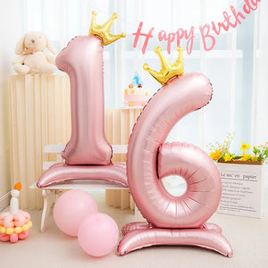 Pink Foil Digital Balloon Number - ClubShopex