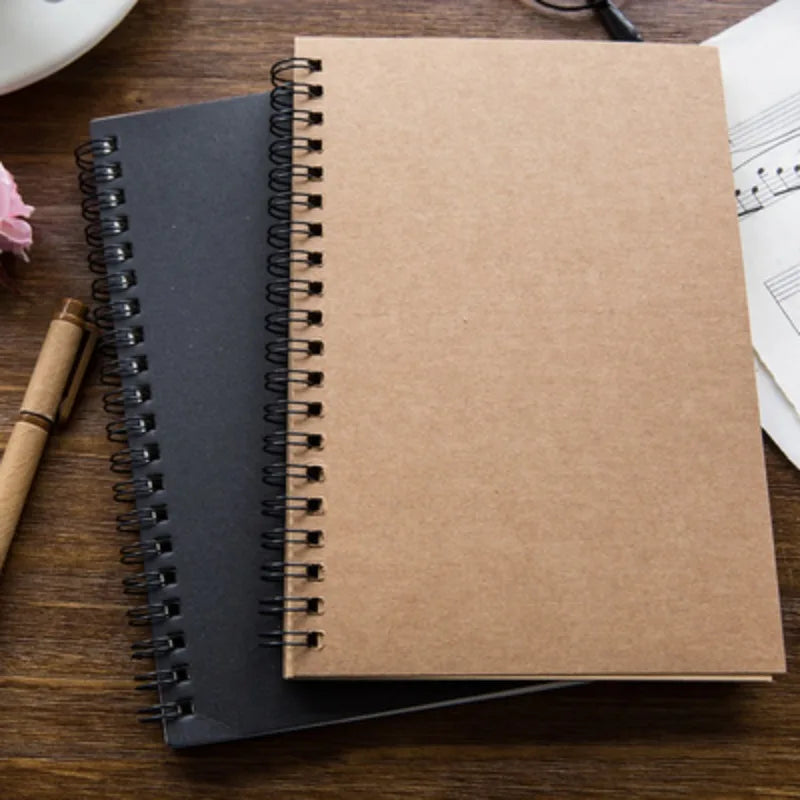 Retro Kraft Paper Double Coil Ring Spiral Notebook