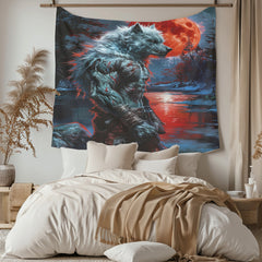 Blood Moon Lycanthrope Tapestry Bedroom