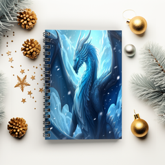 Blue Frost Dragon Spiral Notebook