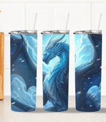 Blue Frost Dragon Tumbler Design