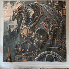 Clockwork Wyvern Tapestry