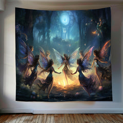 Dark Sprite Dance Tapestry