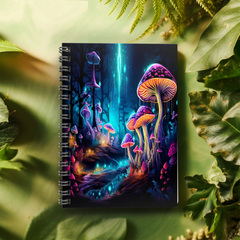 Luminous Mushrooms Spiral Notebook