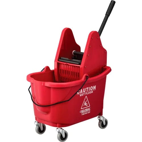 Mop Bucket And Wringer Combo 38 Qt., Down Press, Red